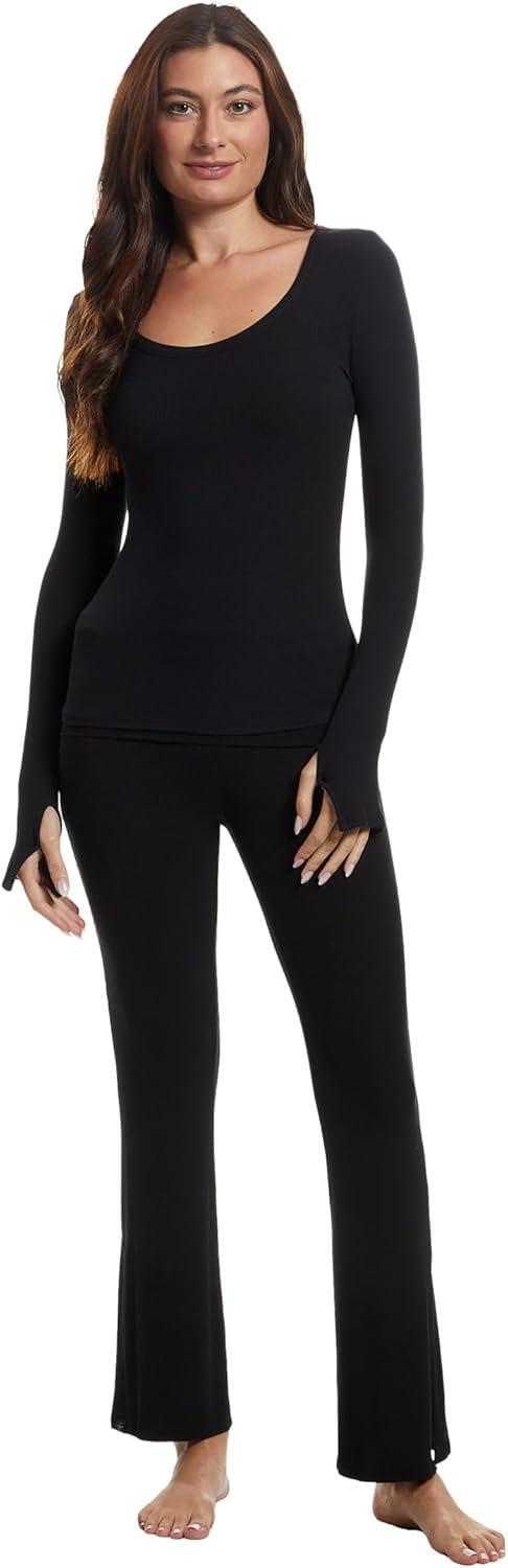 image:imageBarefoot Dreams Womens Ultra Soft Rib Long Sleeve TeeBlack