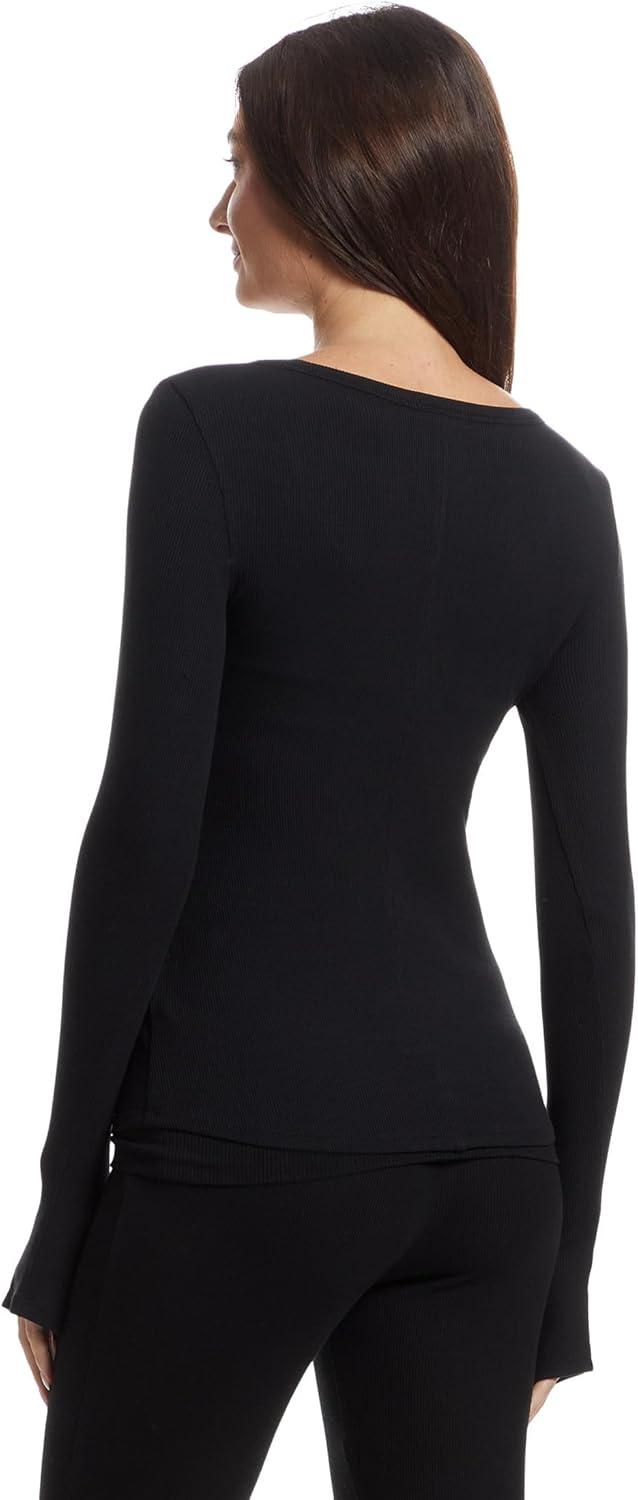 image:imageBarefoot Dreams Womens Ultra Soft Rib Long Sleeve TeeBlack