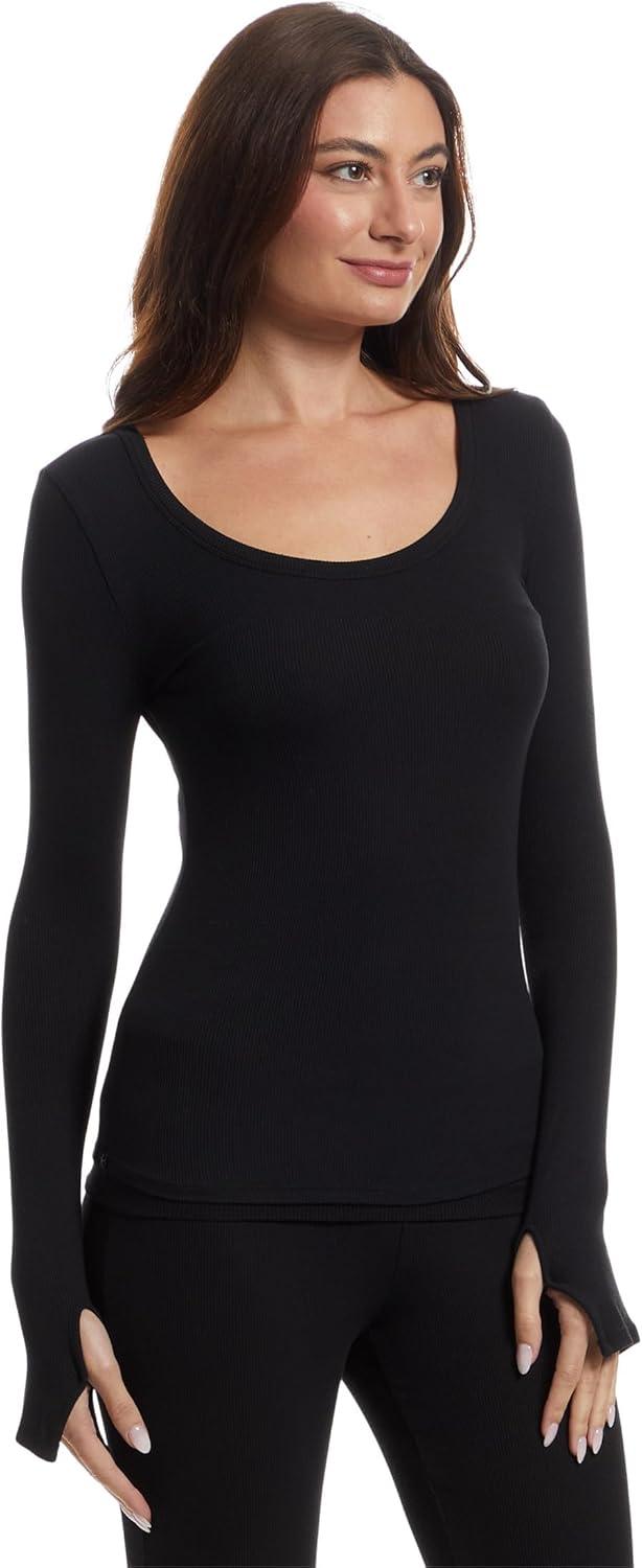 image:imageBarefoot Dreams Womens Ultra Soft Rib Long Sleeve TeeBlack