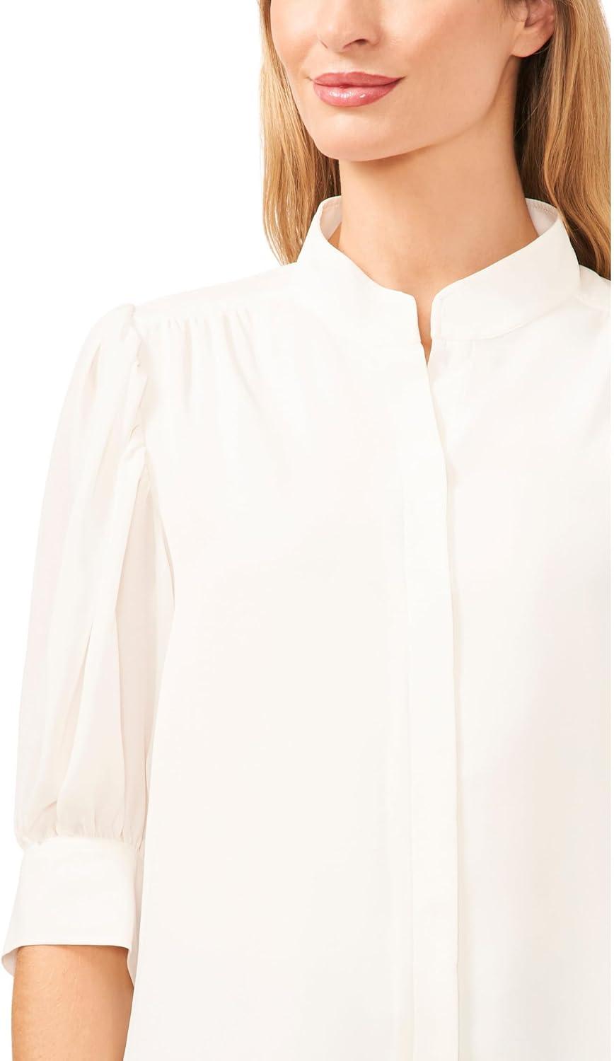 image:imageCeCe Womens Short Sleeve Hidden Placket TopNew Ivory