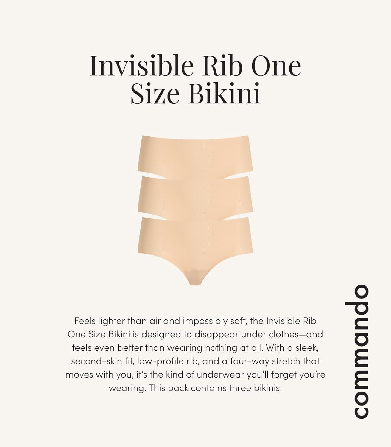 image:imageCommando Womens Invisible Rib One Size Bikini 3Pack GP225 Beige