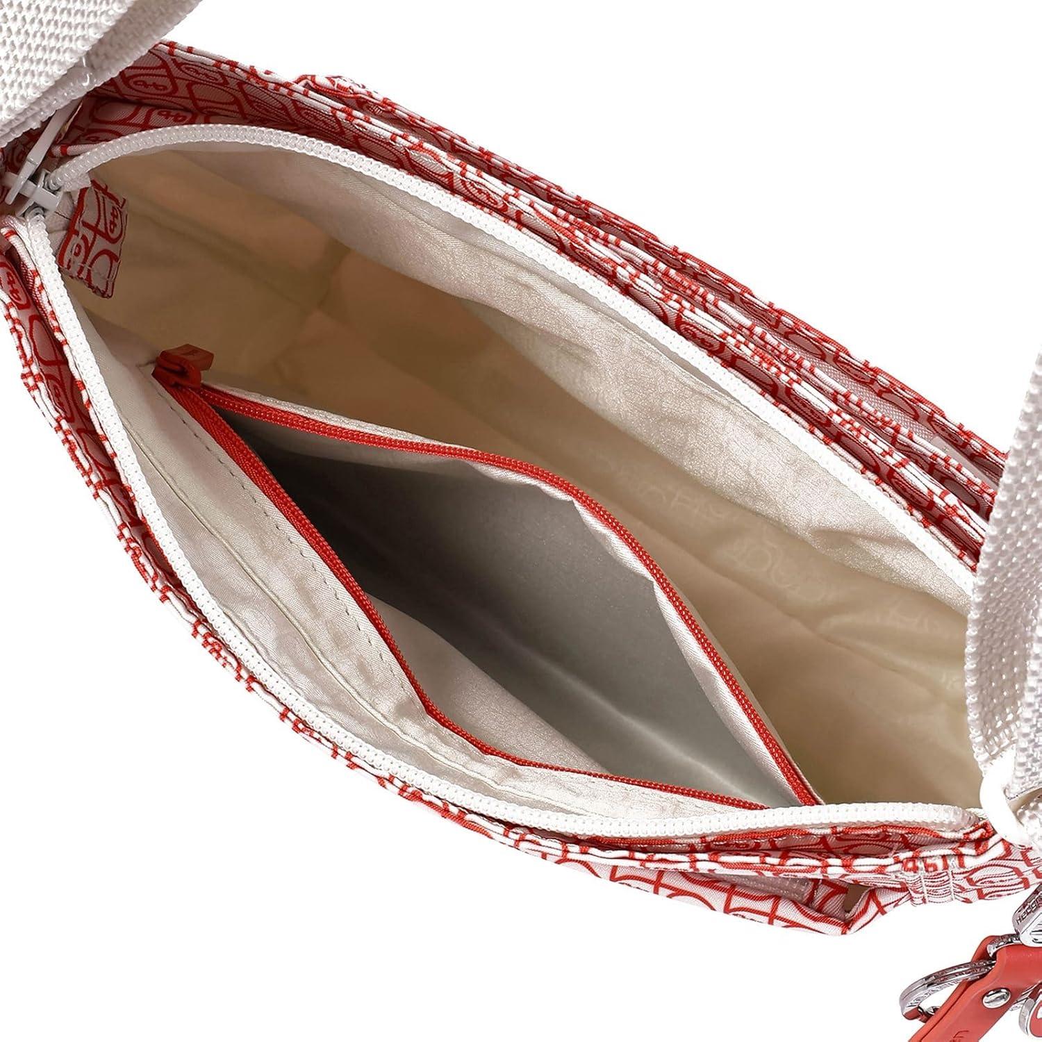 image:imageHedgren womens Orva CrossbodyCoralGrey Signature Print