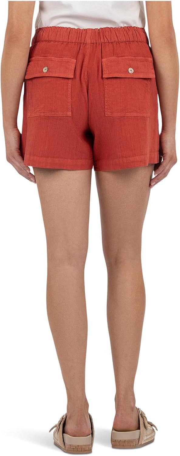 image:imageKUT from The Kloth Womens Katana HighRise Shorts Drawstring with Porkchop PocketsClay