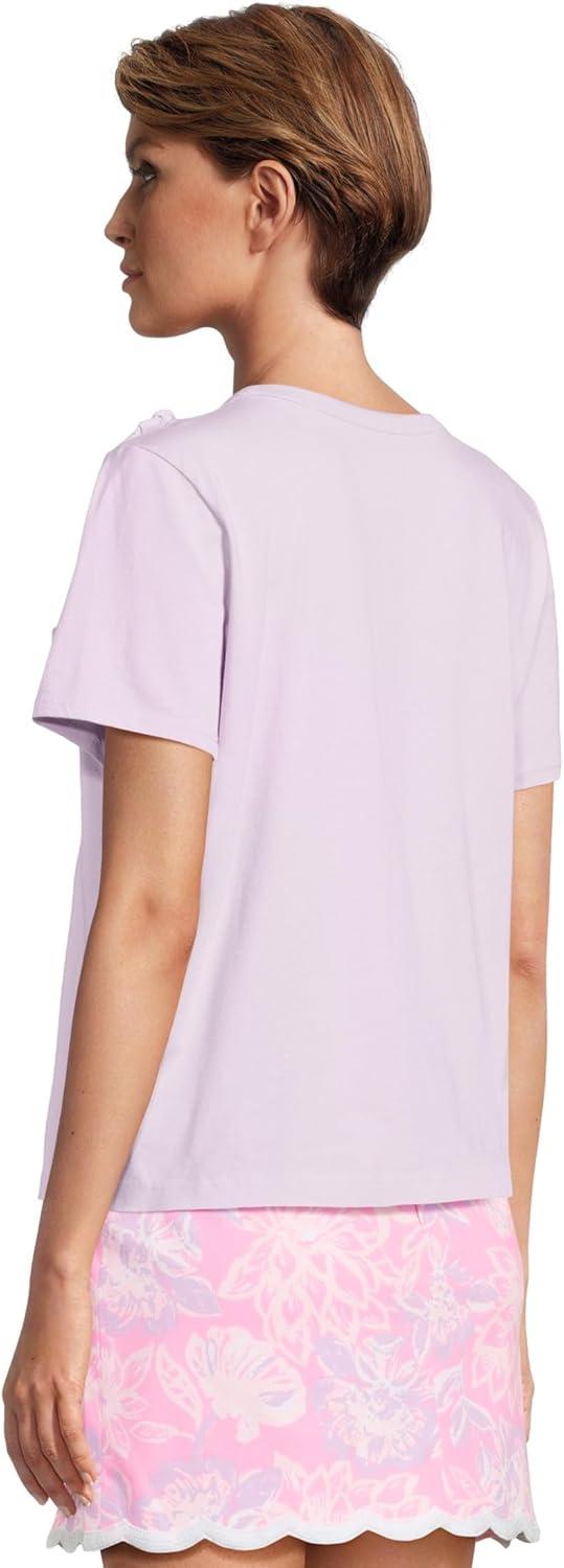 image:imageLilly Pulitzer Womens Clairmont Rosette Knit TopWater Hyacinth