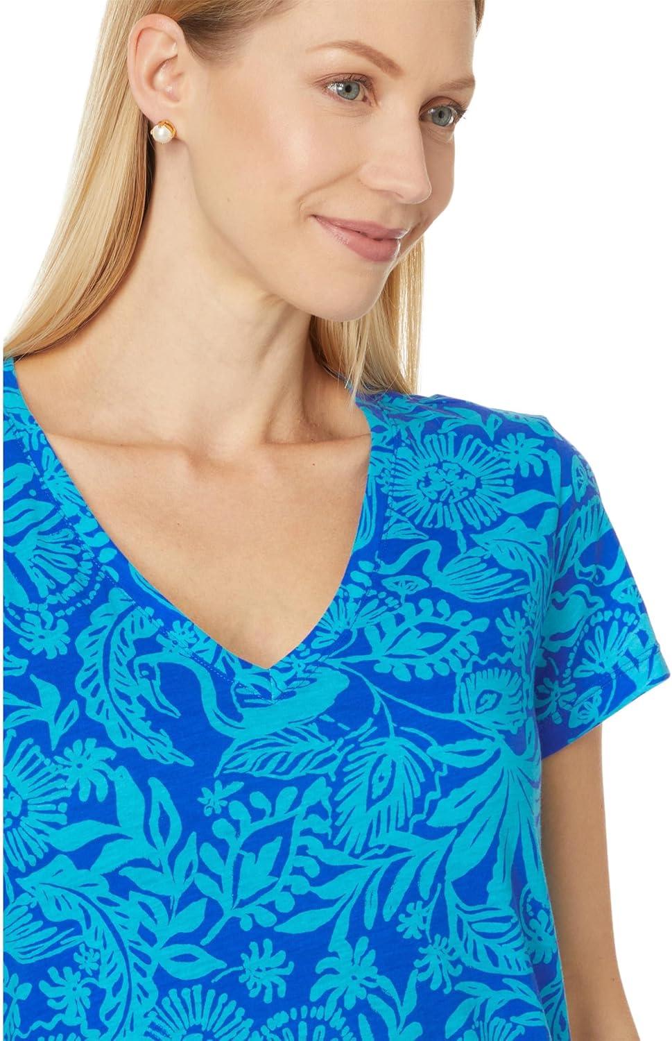 image:imageLilly Pulitzer Womens Meredith TeeMartinique Blue Jungle Oasis