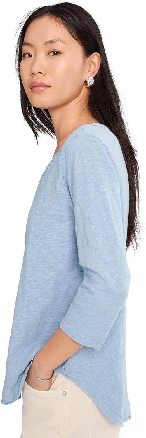 image:imageModODoc Womens 34 Sleeve VNeck Curved Hem Tee ShirtFrost