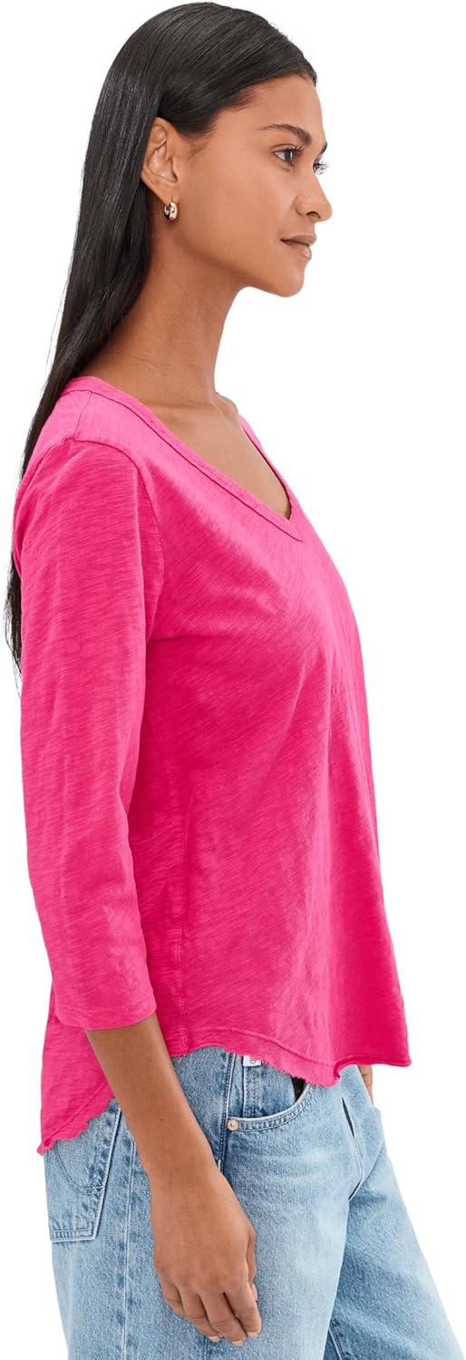 image:imageModODoc Womens 34 Sleeve VNeck Curved Hem Tee ShirtFruit Punch