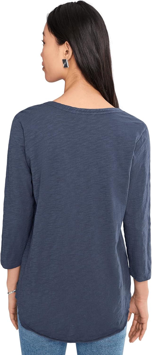 image:imageModODoc Womens 34 Sleeve VNeck Curved Hem Tee ShirtSailor Blue