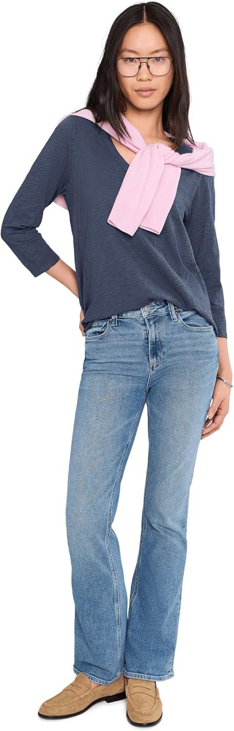 image:imageModODoc Womens 34 Sleeve VNeck Curved Hem Tee ShirtSailor Blue