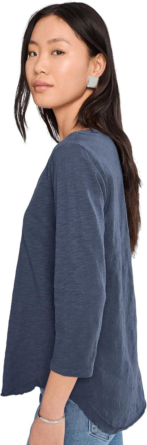image:imageModODoc Womens 34 Sleeve VNeck Curved Hem Tee ShirtSailor Blue
