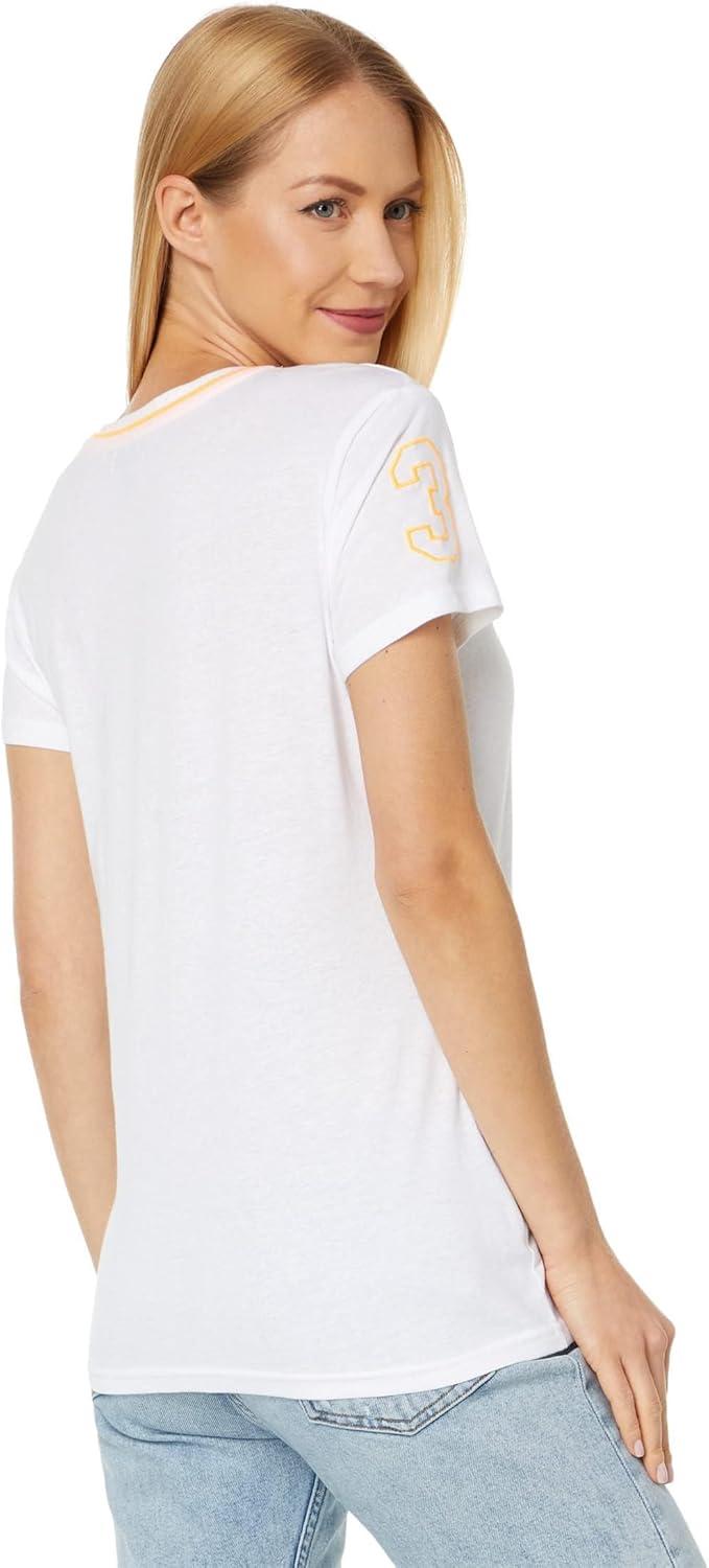image:imageNeon VNeck Tee by US Polo AssnWhite With Orange