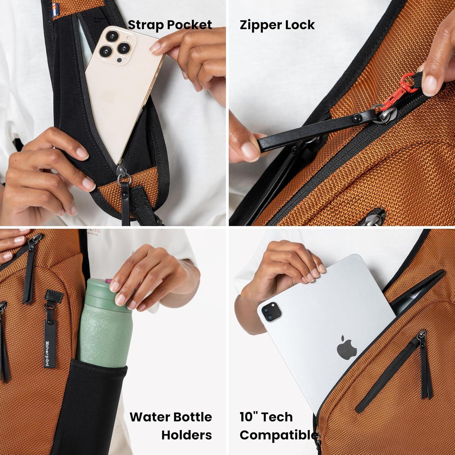 image:imageSherpani Esprit Anti Theft Sling Bag Sling Backpack 10L Travel Bag Crossbody Backpack Travel Gift for Women Fits 10 Inch Tablet MoroccoAloe Mist Signature