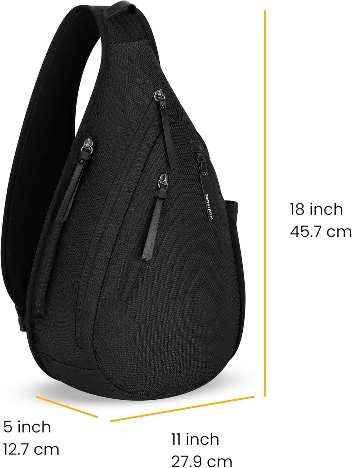 image:imageSherpani Esprit Anti Theft Sling Bag Sling Backpack 10L Travel Bag Crossbody Backpack Travel Gift for Women Fits 10 Inch Tablet MoroccoCarbon Signature