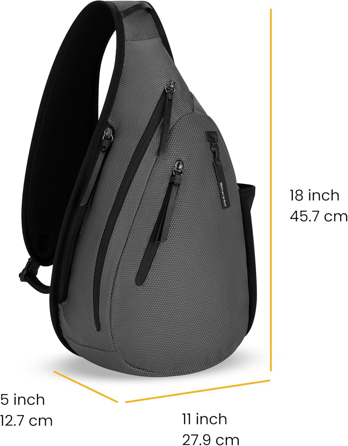 image:imageSherpani Esprit Anti Theft Sling Bag Sling Backpack 10L Travel Bag Crossbody Backpack Travel Gift for Women Fits 10 Inch Tablet MoroccoGranite Signature