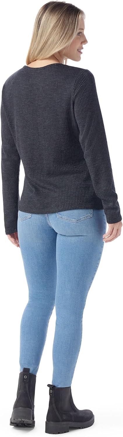 image:imageSmartWool Womens Thermal Merino Rib CrewCharcoal Heather