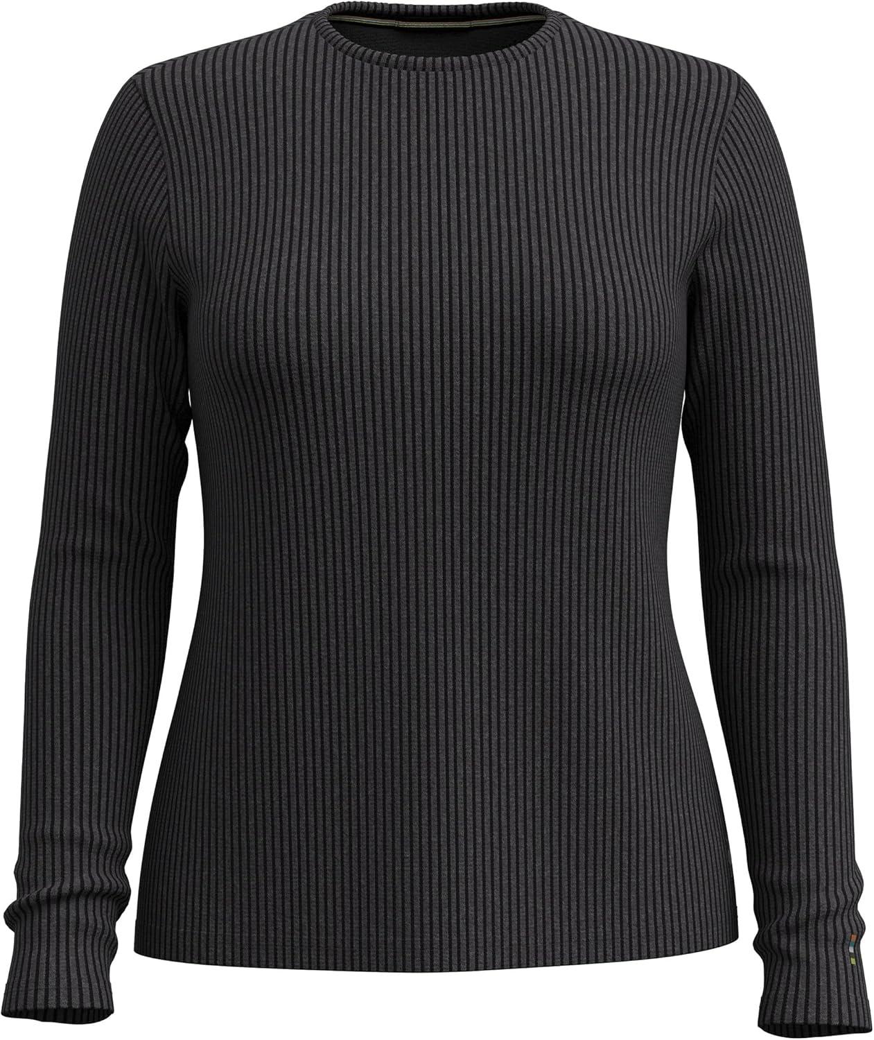 image:imageSmartWool Womens Thermal Merino Rib CrewCharcoal Heather