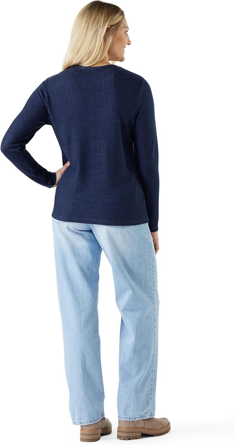 image:imageSmartWool Womens Thermal Merino Rib CrewNightfall Bluedeep Navy