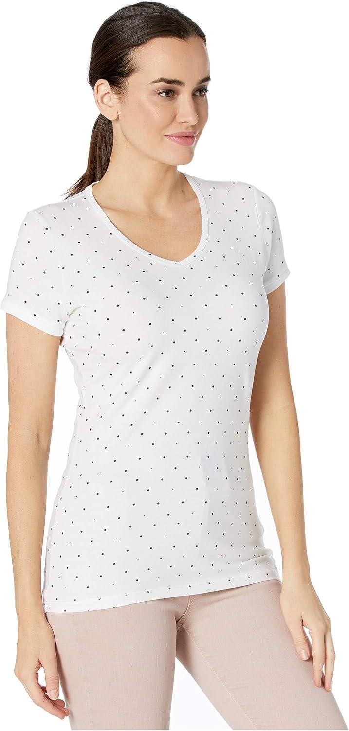 image:imageVNeck TShirt with DotsOptic White