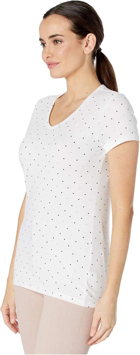 image:imageVNeck TShirt with DotsOptic White