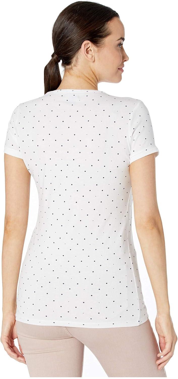 image:imageVNeck TShirt with DotsOptic White