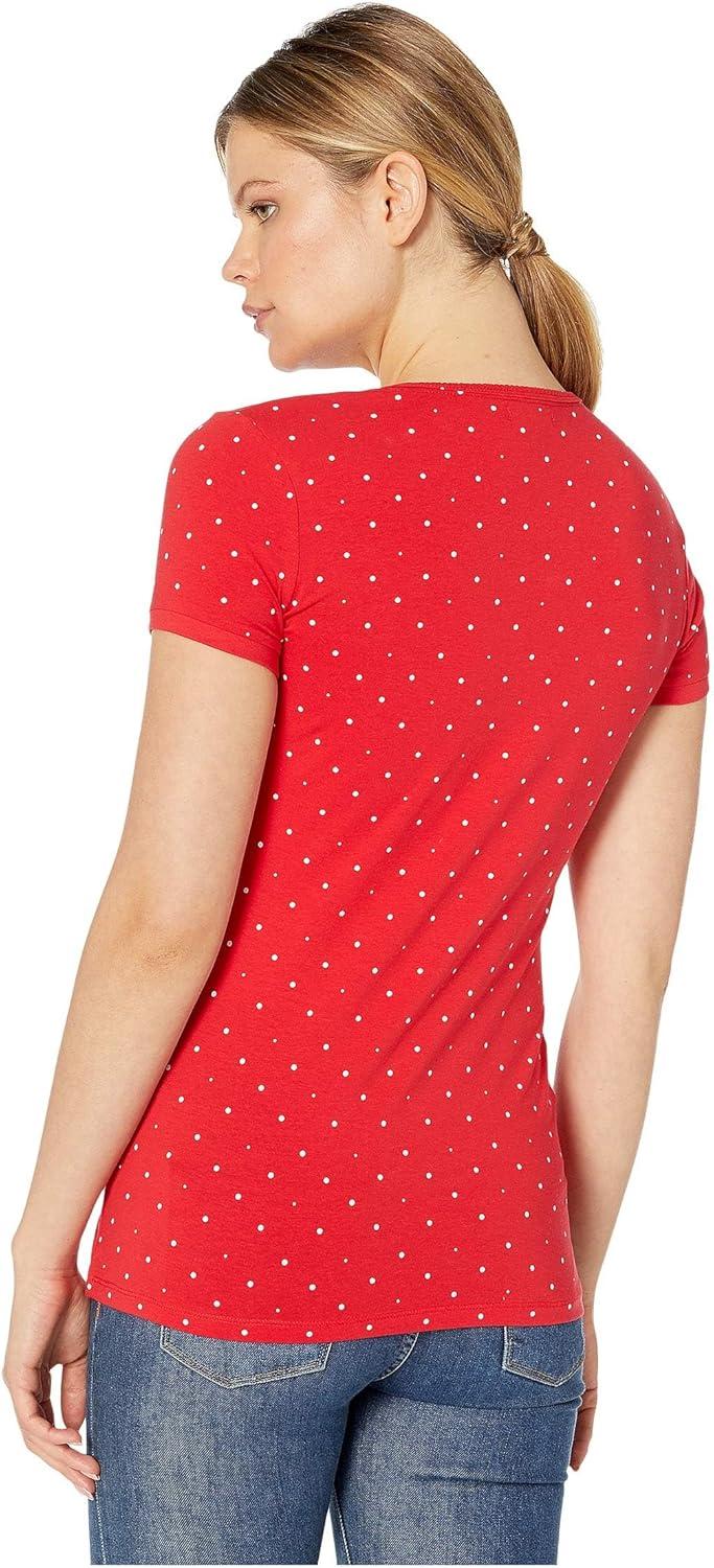 image:imageVNeck TShirt with DotsRacing Red 4970