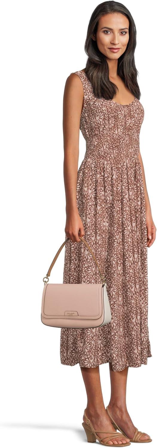 image:imagekate spade new york womens Hudson Pebbled Leather Flap Shoulder BagColorblocked Rose Smoke Multi