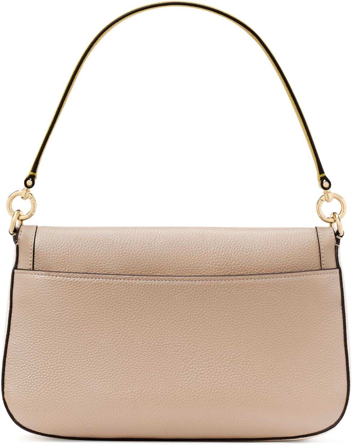 image:imagekate spade new york womens Hudson Pebbled Leather Flap Shoulder BagColorblocked Timeless Taupe Multi