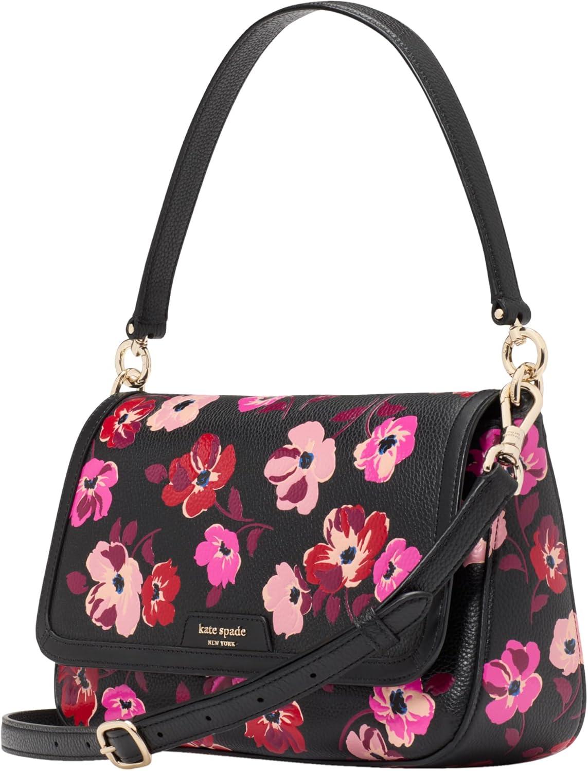 image:imagekate spade new york womens Hudson Pebbled Leather Flap Shoulder BagFall Poppies