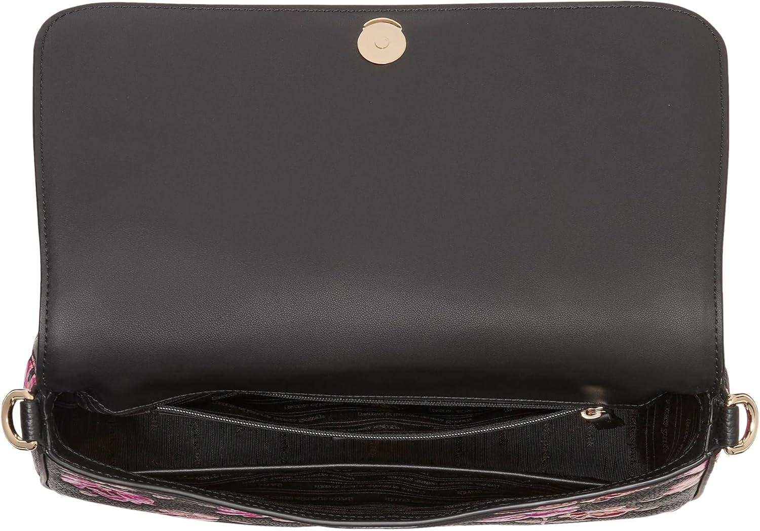 image:imagekate spade new york womens Hudson Pebbled Leather Flap Shoulder BagFall Poppies