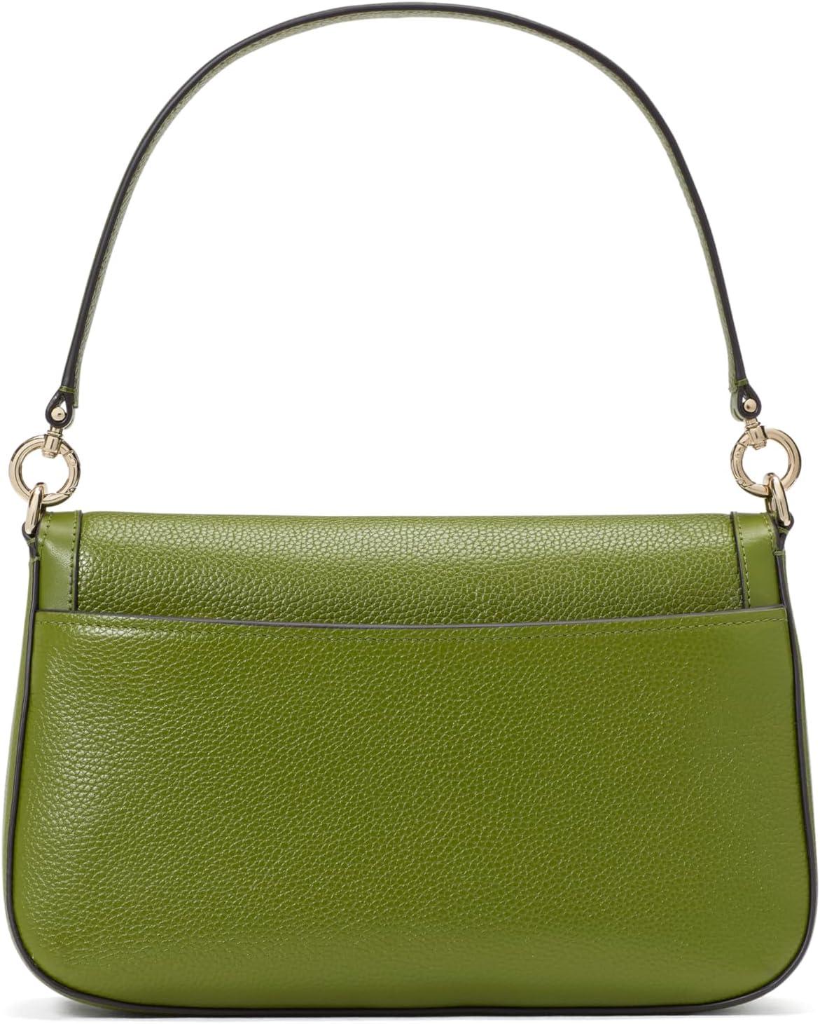 image:imagekate spade new york womens Hudson Pebbled Leather Flap Shoulder BagJungle Vine