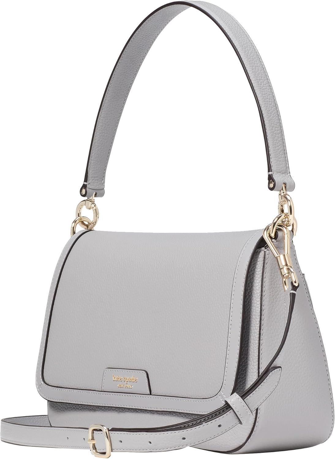 image:imagekate spade new york womens Hudson Pebbled Leather Flap Shoulder BagMountain Grey
