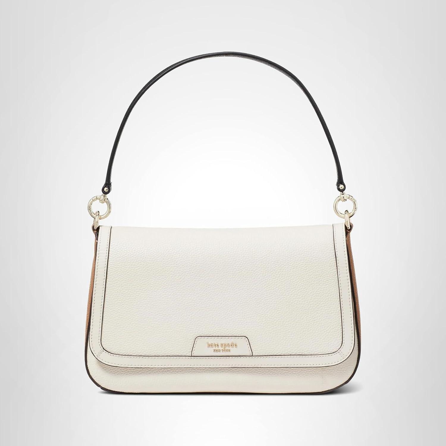 image:imagekate spade new york womens Hudson Pebbled Leather Flap Shoulder BagParchment Multi