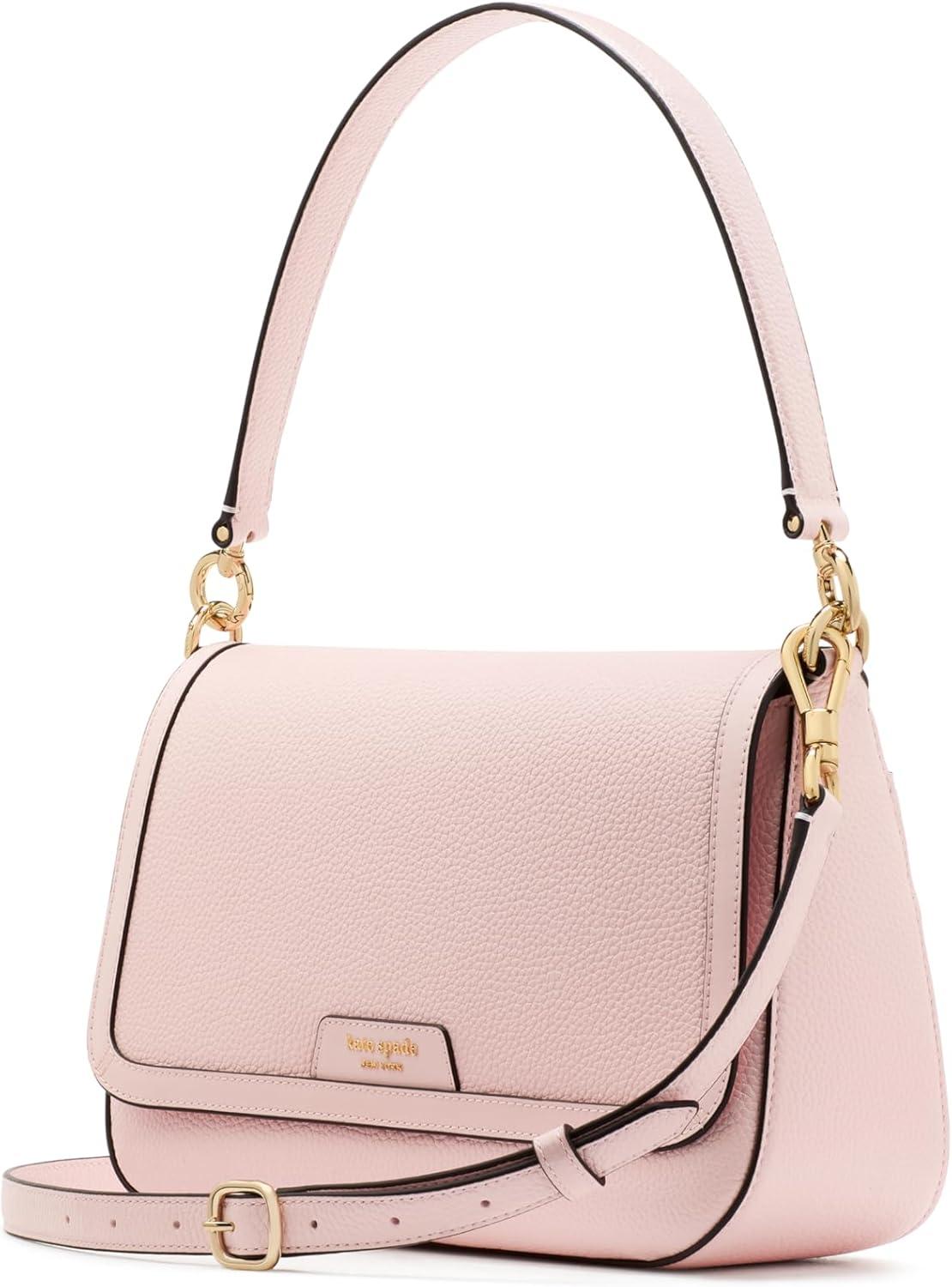 image:imagekate spade new york womens Hudson Pebbled Leather Flap Shoulder BagPastry Pink
