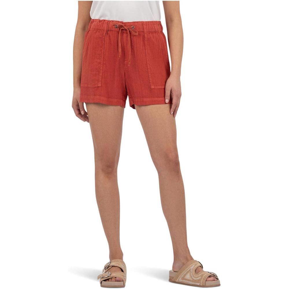 image:imageKUT from The Kloth Womens Katana HighRise Shorts Drawstring with Porkchop PocketsClay