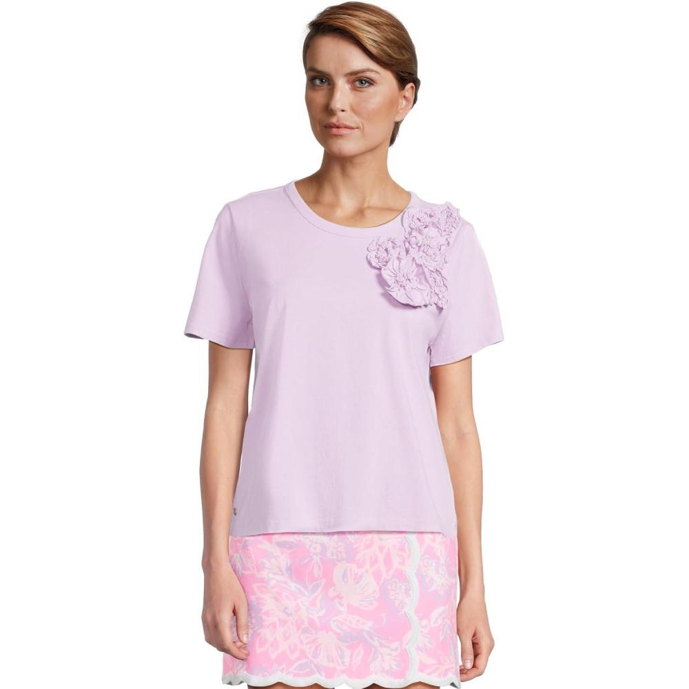 image:imageLilly Pulitzer Womens Clairmont Rosette Knit TopWater Hyacinth