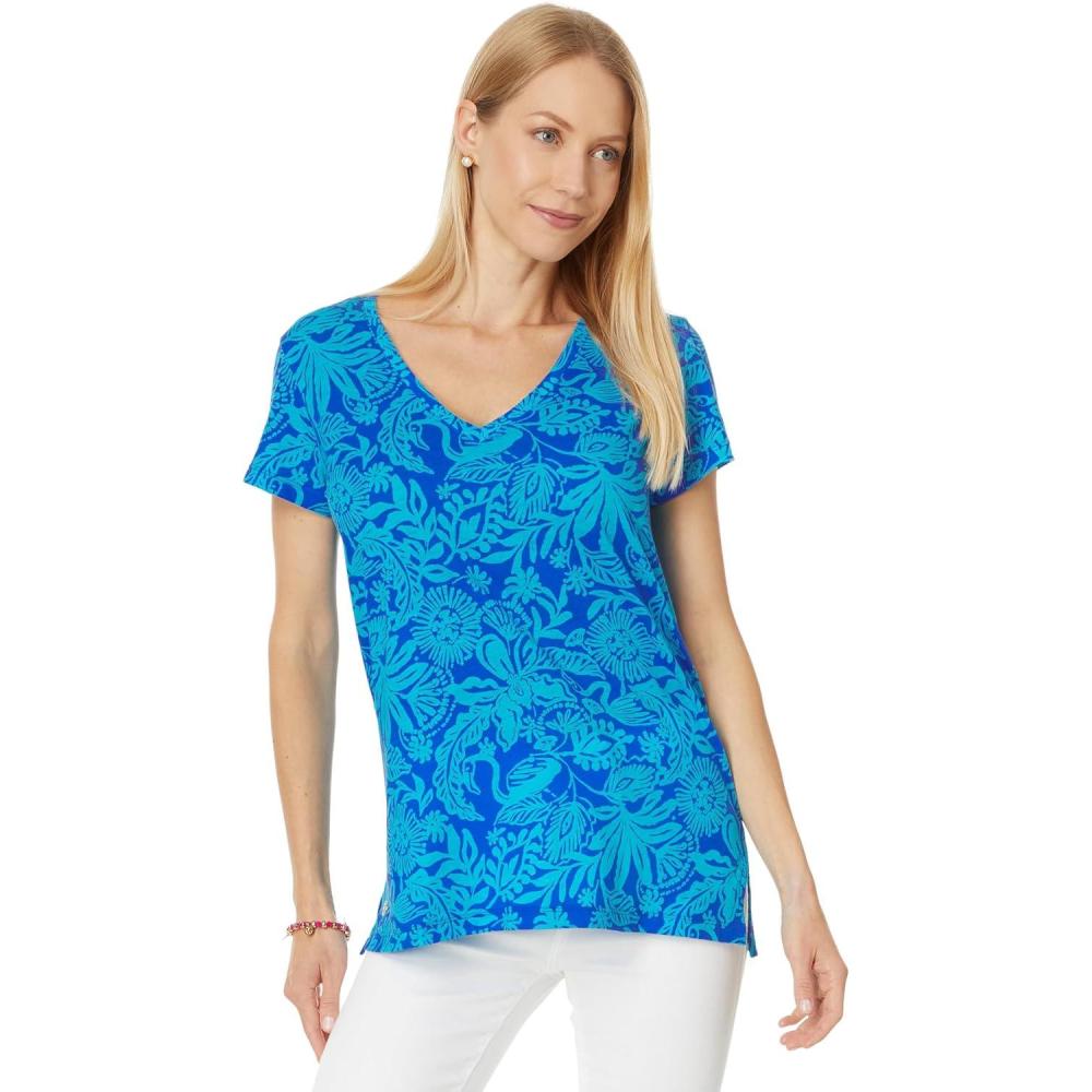 image:imageLilly Pulitzer Womens Meredith TeeMartinique Blue Jungle Oasis