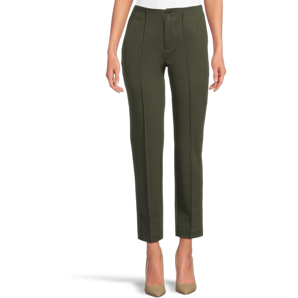 image:imageLiverpool Womens MidRise Double Button TrouserOlive Branch