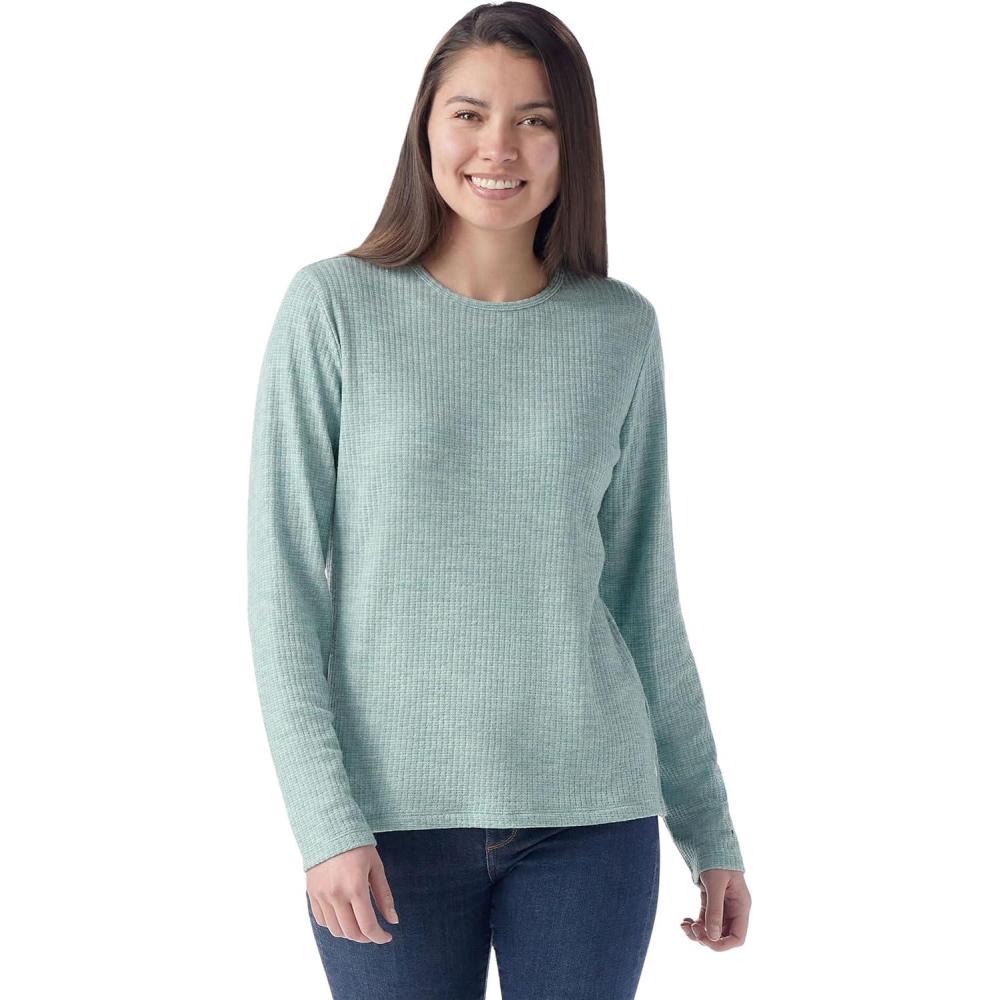 image:imageSmartWool Womens Thermal Merino Rib CrewArctic Green Heather
