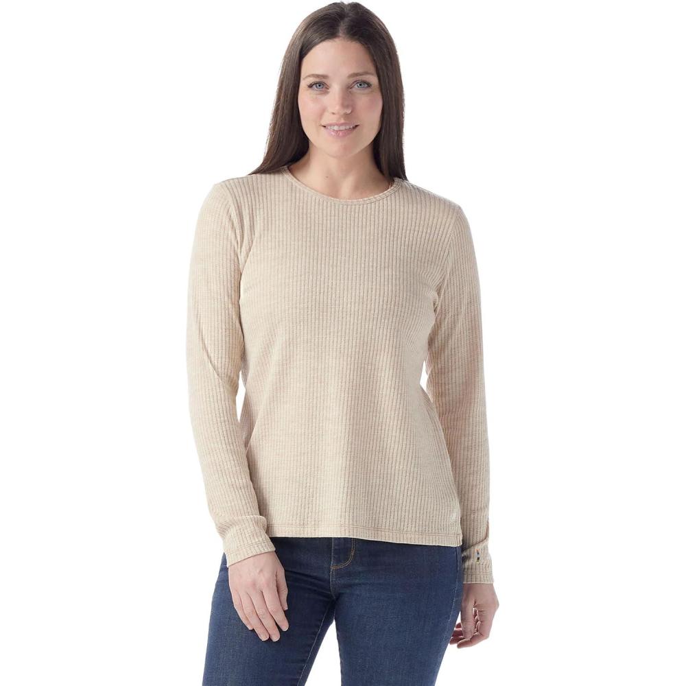 image:imageSmartWool Womens Thermal Merino Rib CrewToasted Coconut Heather