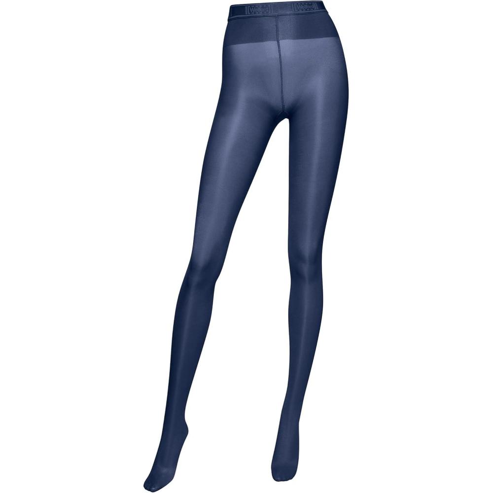 image:imageWolford Neon 40 Denier Tights Pantyhose for Women Semi Sheer Brilliant Shine Soft Logo Waistband Invisible Reinforced ToeNavy