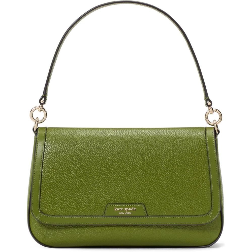image:imagekate spade new york womens Hudson Pebbled Leather Flap Shoulder BagJungle Vine