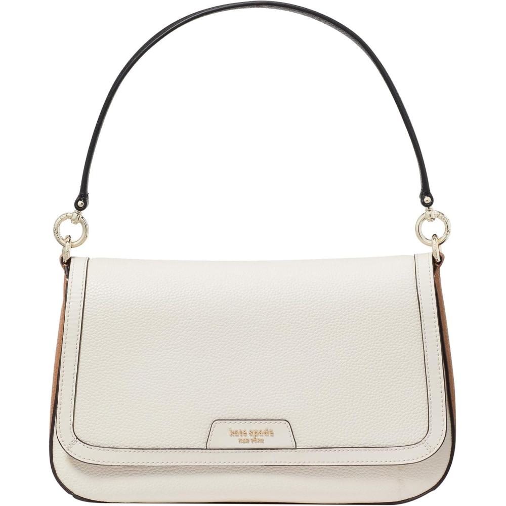image:imagekate spade new york womens Hudson Pebbled Leather Flap Shoulder BagParchment Multi