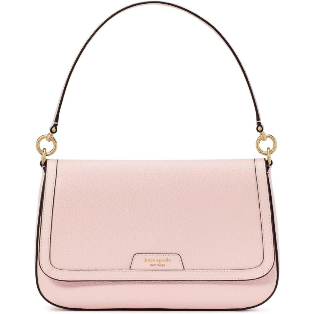 image:imagekate spade new york womens Hudson Pebbled Leather Flap Shoulder BagPastry Pink
