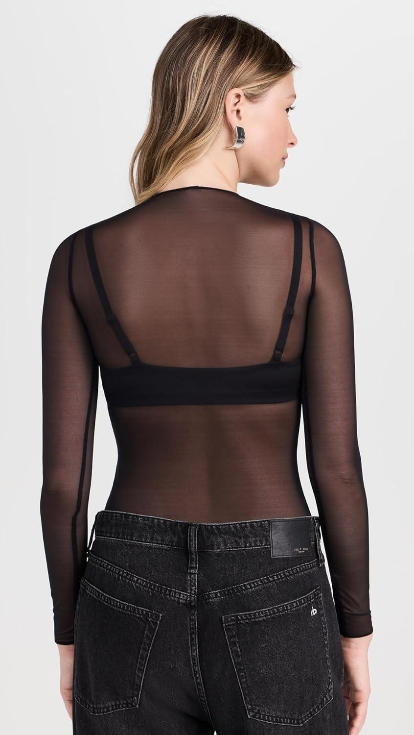 image:imageCommando Womens Chic Mesh Long Sleeve Tee Tu115Black
