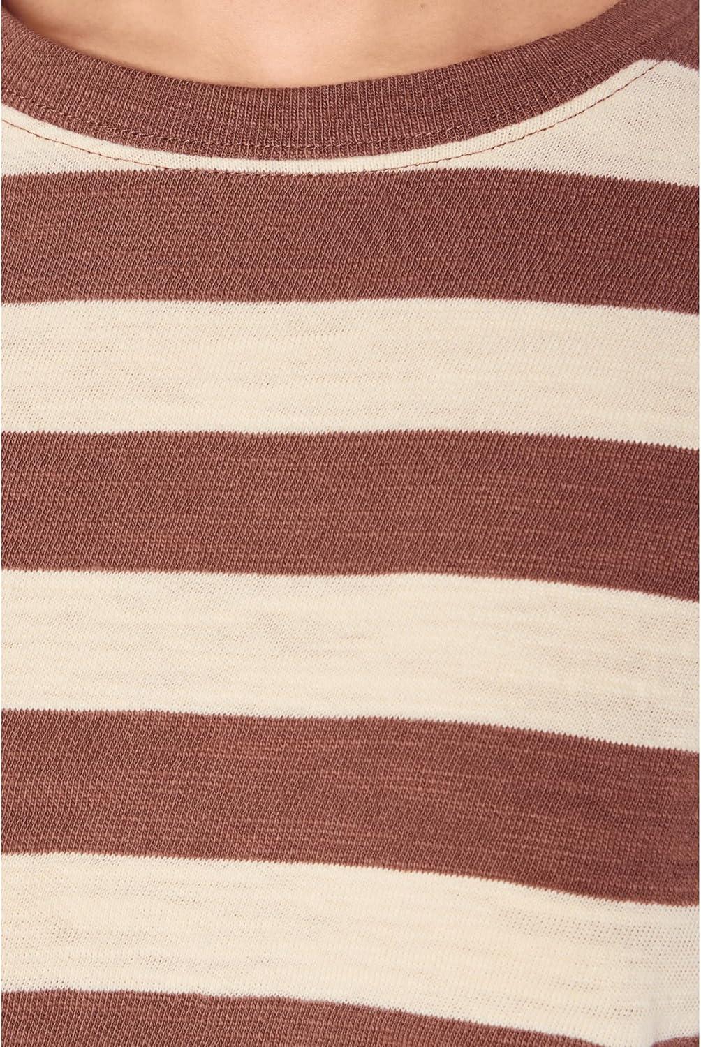 image:imageFaherty Womens Sunwashed Slub Long Sleeve Retro TeeNutmeg Stripe