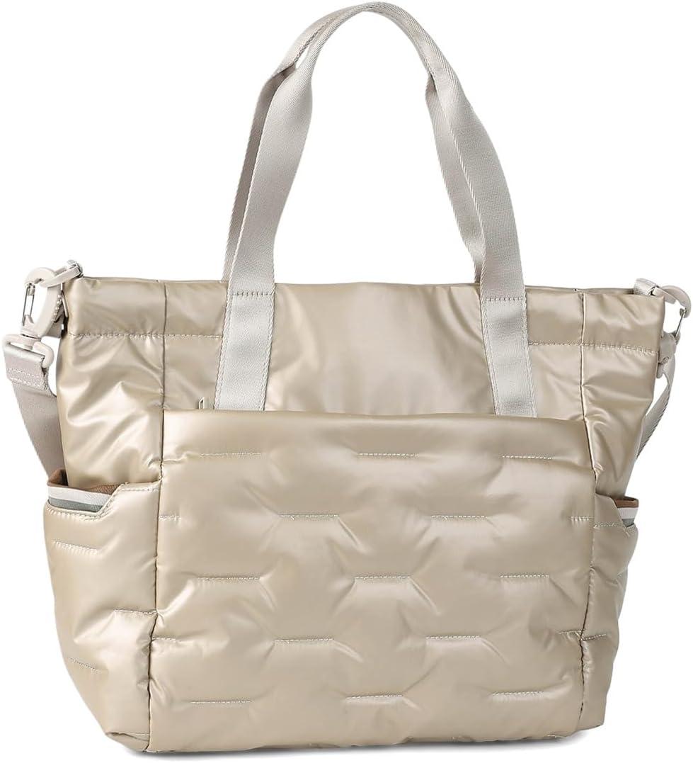 image:imageHedgren Womens Puffer Tote Bag Greige One Size
