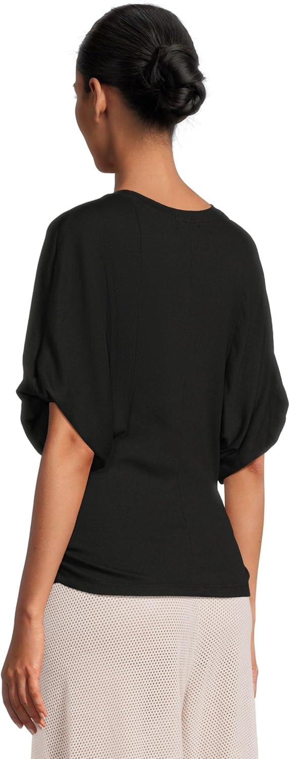 image:imageMichael Stars Womens Vicky Scoop Neck Balloon Sleeve TeeBlack