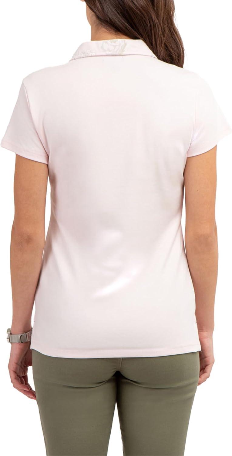 image:imageSPLIT NECK ROSE PRINT POLO SHIRTClassic Pink
