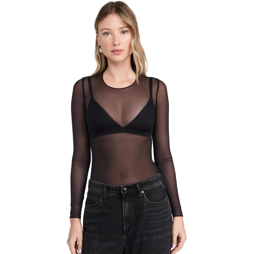 image:imageCommando Womens Chic Mesh Long Sleeve Tee Tu115Black