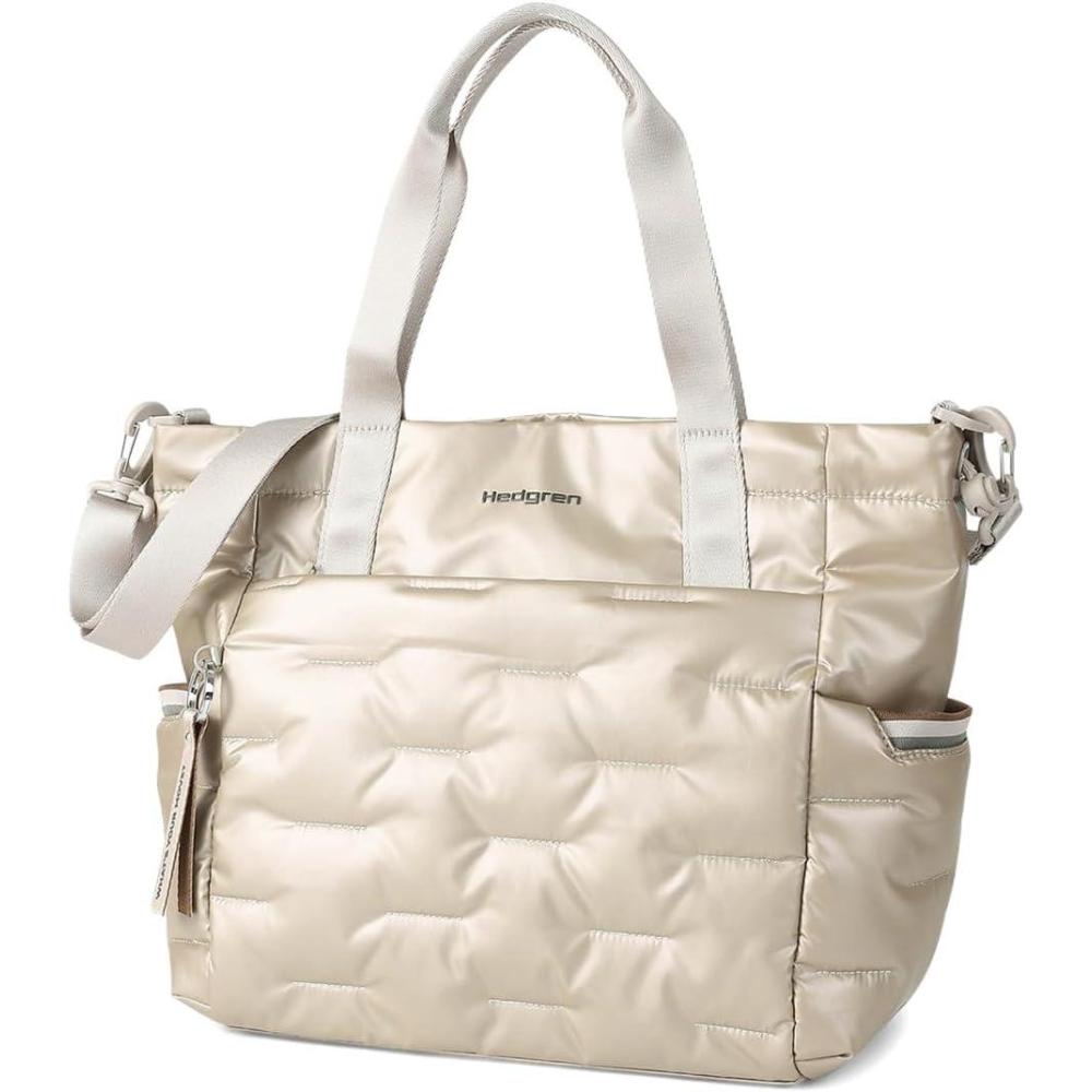 image:imageHedgren Womens Puffer Tote Bag Greige One Size
